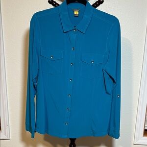 Eddie Bauer Teal Button-Down Shirt